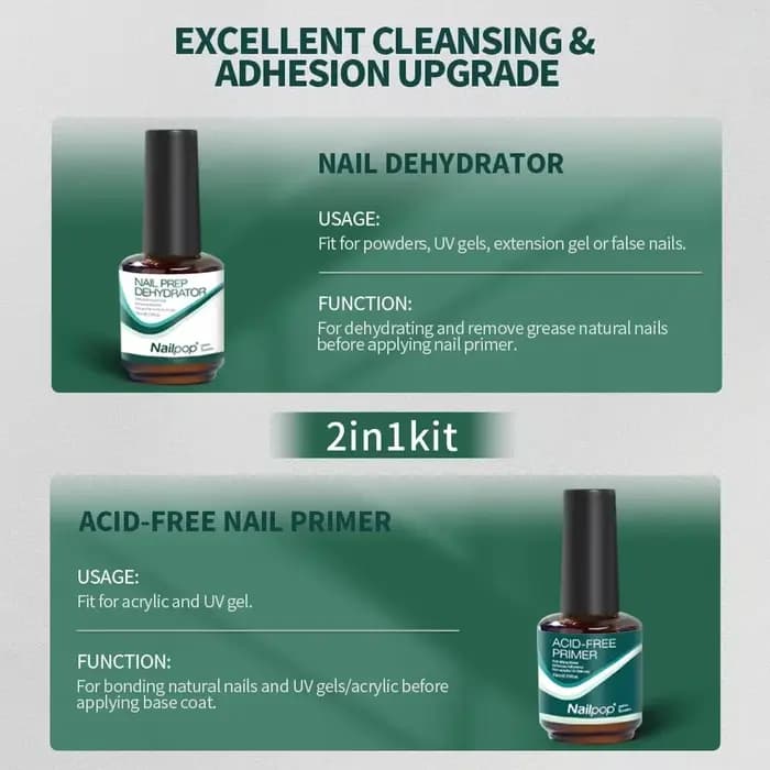 NAILPOP déshydrateur d'apprêt des ongles et de préparation des ongles 15ML vernis à ongles tremper U