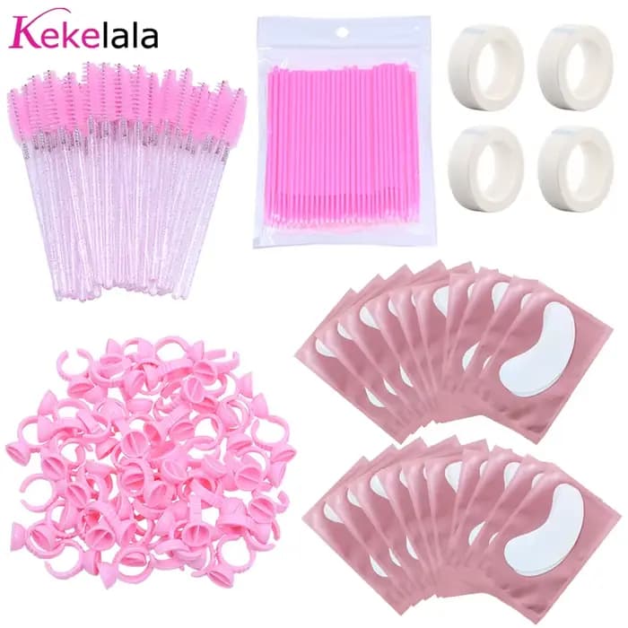 Ensemble d'outils d'extension de cils, 264 pièces, Micro brosses à cils, bande adhésive, porte-annea