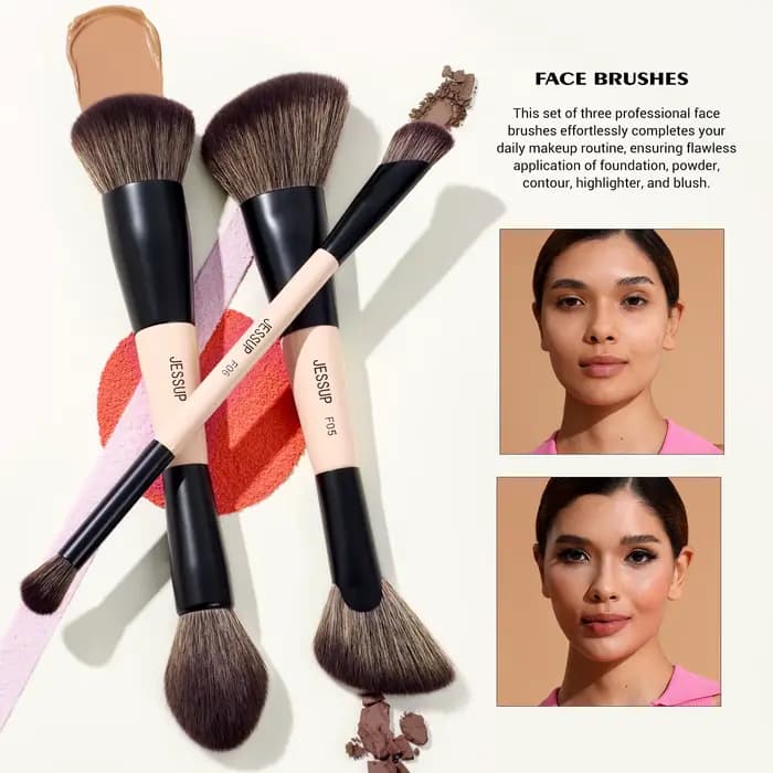 Jessup-Ensemble de pinceaux de maquillage double face, 3/5/7pcs, pour fond de teint, fard à barrage,