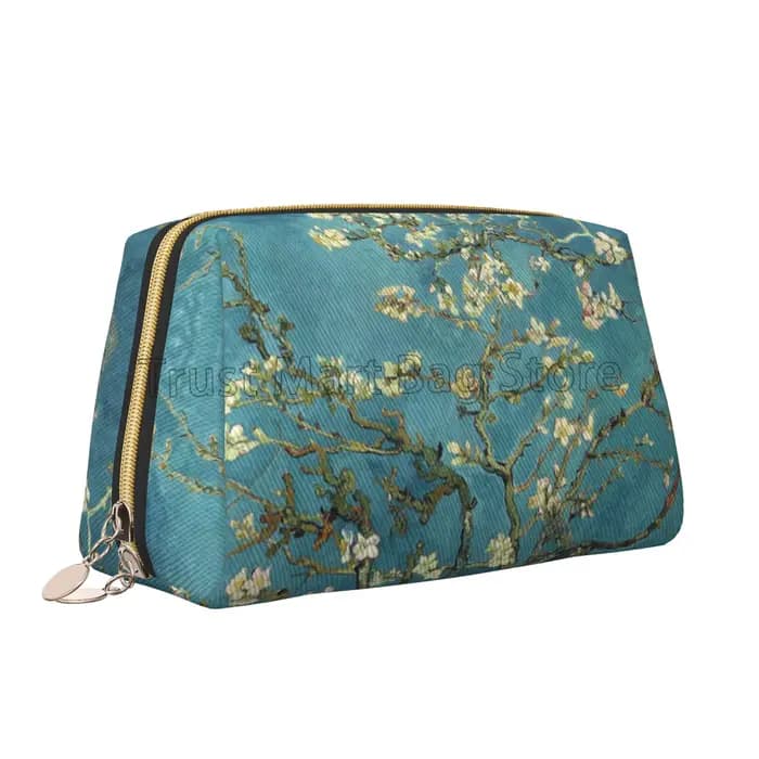 Vincent Van Gogh fleur d'amande grand sac de maquillage de voyage sacs à cosmétiques en cuir sac de 