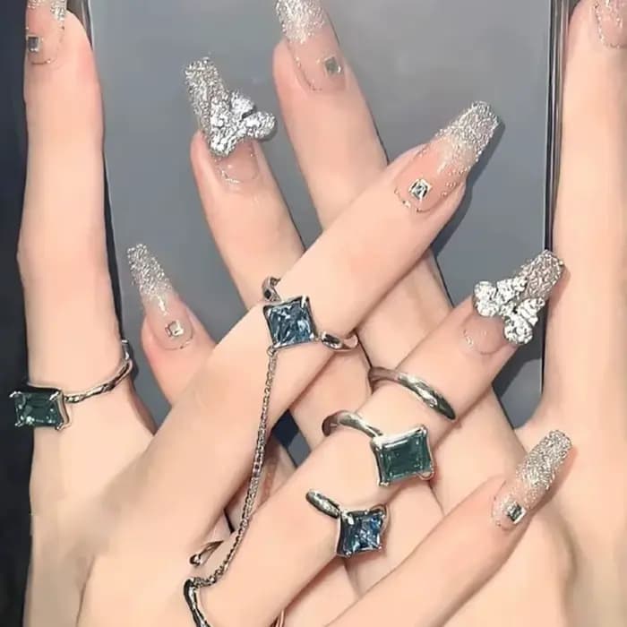 Breloques pour ongles en alliage papillon 3D, 50/60 pièces/lot, bijoux Design avec nœud papillon, lu