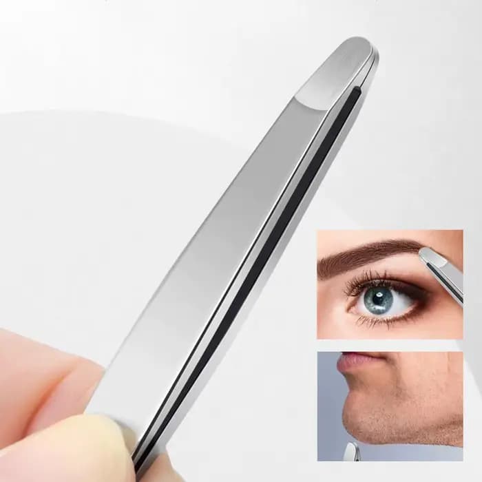 Pincettes à sourcils en acier inoxydable, dissolvant de poils du visage, pincettes antidérapantes, o