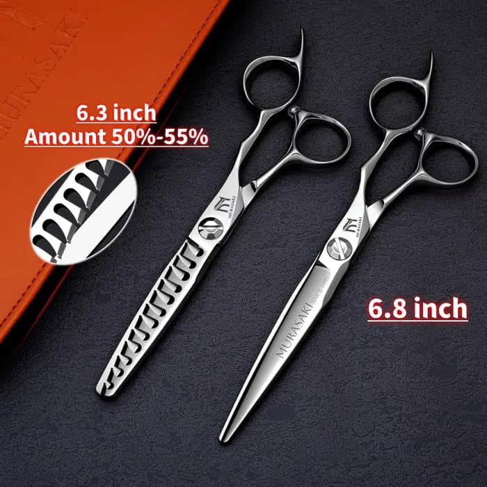 MURASAKI Ensemble de ciseaux de barbier CNC de qualité supérieure, accessoires de barbier en acier j