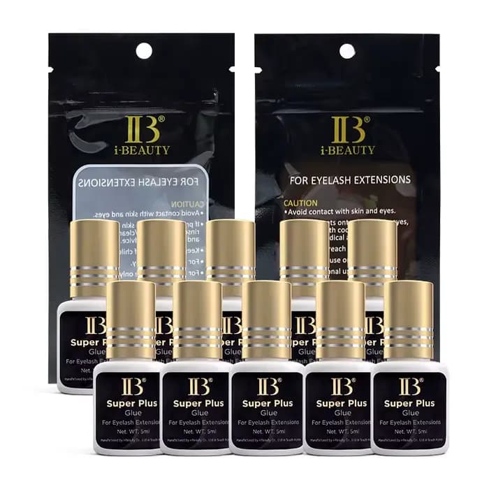 10 bouteilles IB IBeauty Super Plus colle pour Extensions de cils 5ml corée capuchon doré faux cils 