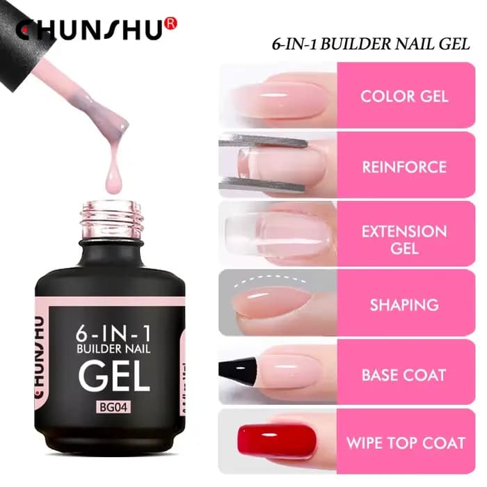 CHUNSHU TPO gratuit 6 en 1 Extension vernis Gel UV dans une bouteille constructeur ongles Gel caoutc