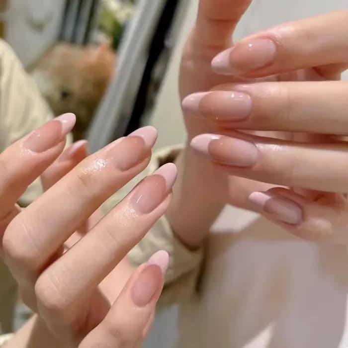10 pièces couleur nue à la main presse sur les ongles couverture complète changement progressif cris