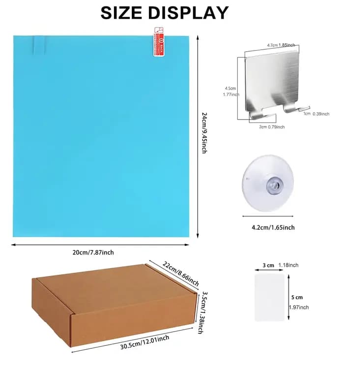 Miroir anti-buée en acrylique de grande taille, HOTools, douche, rasage, accessoires de salle de bai