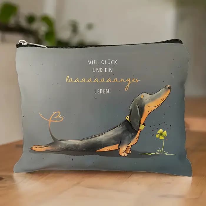 Un joli sac de maquillage teckel-sac de maquillage Portable multifonctionnel de grande capacité, pet