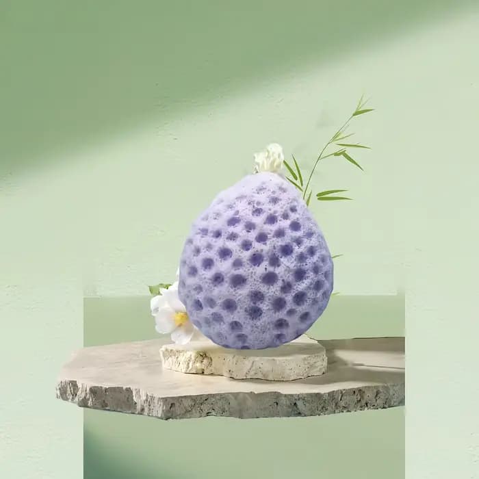 1/4 éponge japonaise : douce et absorbante, vous permettant de profiter d'une expérience de bain rel