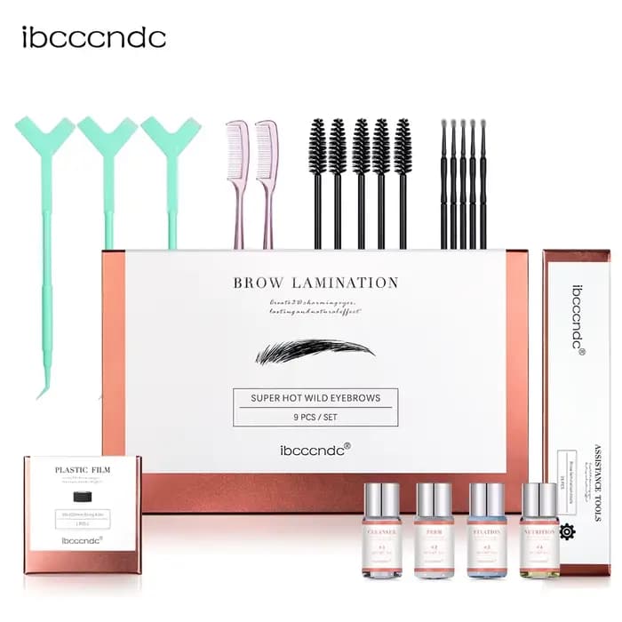 Kit de stratification des sourcils professionnel, avec Film alimentaire, Lotion permanente à la kéra