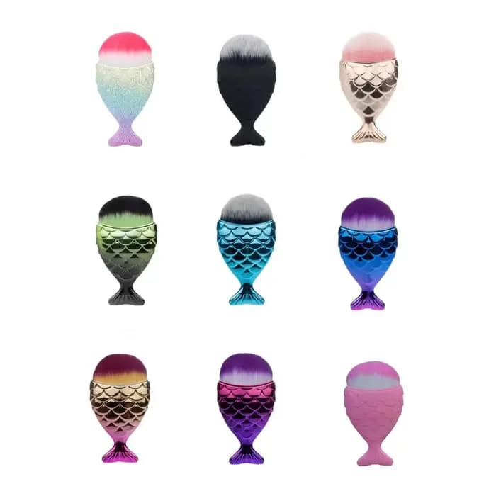 Brosse à ongles en forme de queue de poisson, brosses cosmétiques à fond en queue de poisson, nettoy