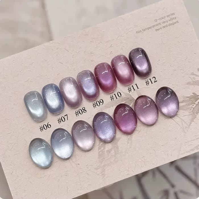1-12 pièces TC populaire violet oeil de chat vernis à ongles Gel ensemble UV Gel tremper les ongles 
