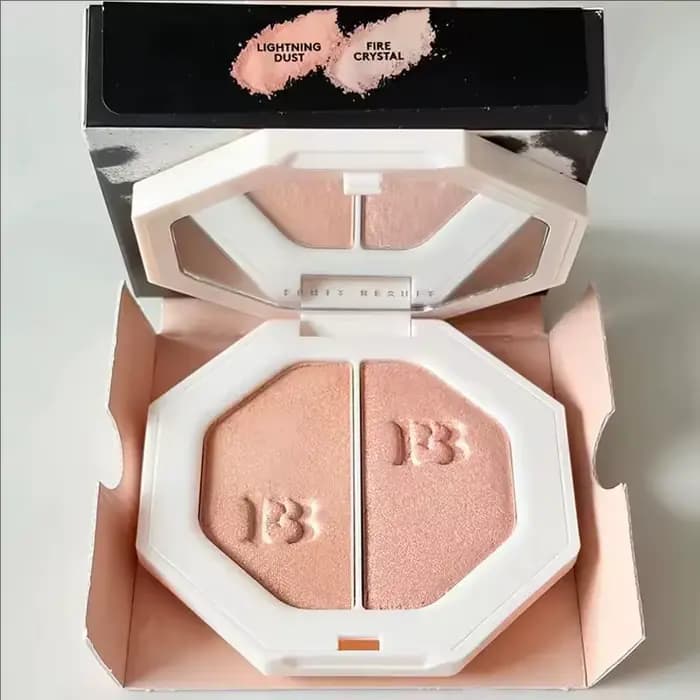 Poudre mate portable Fenty Beauty à deux couleurs avec fluorescence, anti-cernes parfait, maquillage