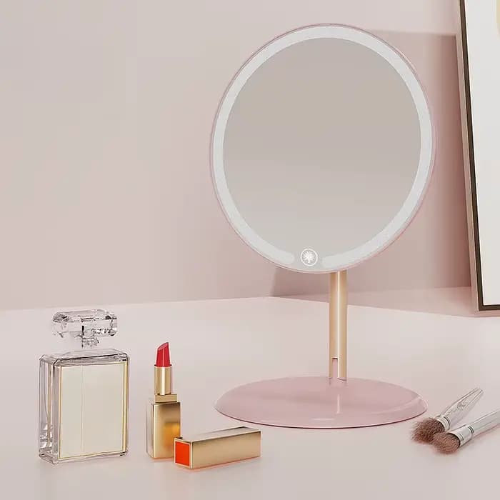 Miroir de maquillage avec éclairage, luminosité réglable, LED 3 couleurs, flexible multi-angles pour