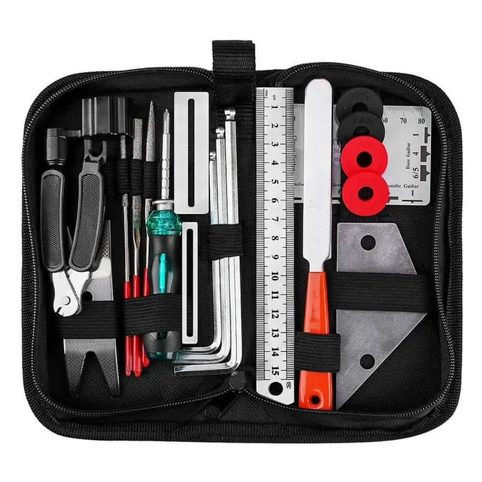 Kit de soins pour guitare Luthier, 20 pièces, Kit d'outils pour réparation et entretien, règle d'act