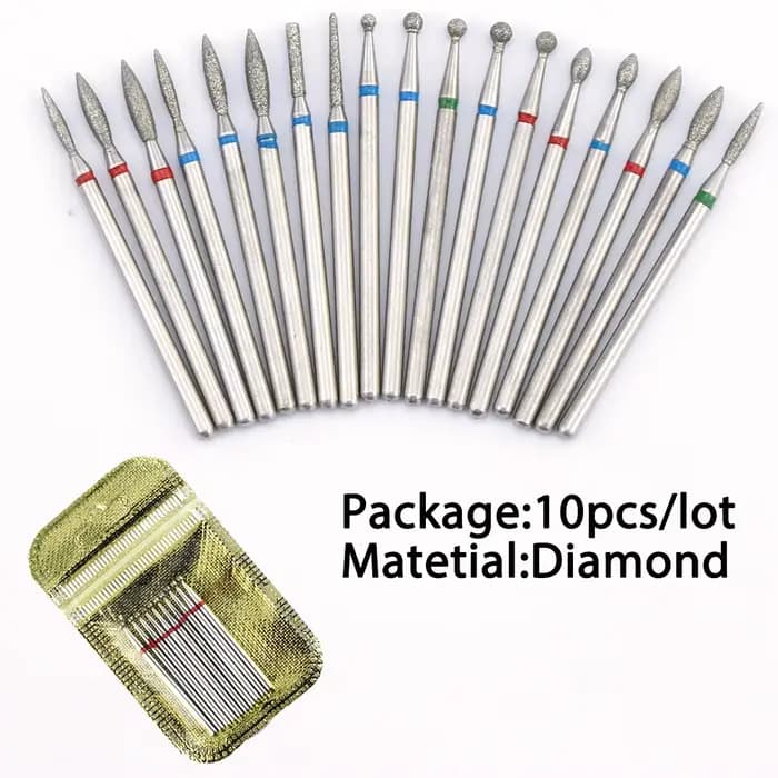 10 pièces diamant fraise ongles forets ensemble pour manucure accessoire pédicure électrique Machine