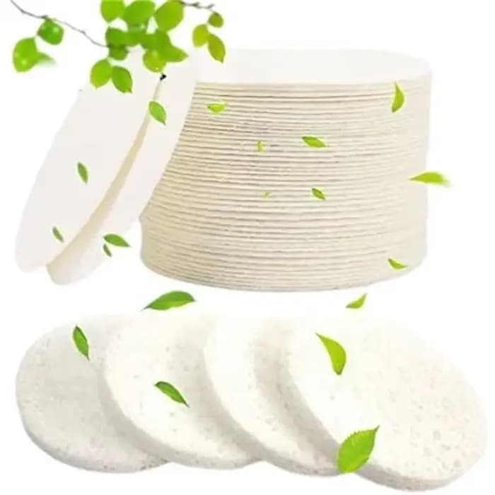 Éponge ronde blanche pour le lavage du visage, nettoyage en profondeur et extinction, 50 pièces