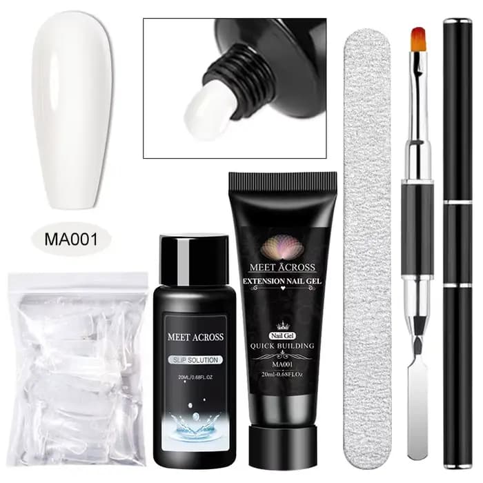 Ensemble de Gel pour ongles en Poly Extension, 5 pièces, blanc clair, nu, rose, vernis de constructi
