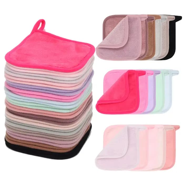 Chiffons de visage en microfibre réutilisables, démaquillant, serviettes de maquillage, tampons de n
