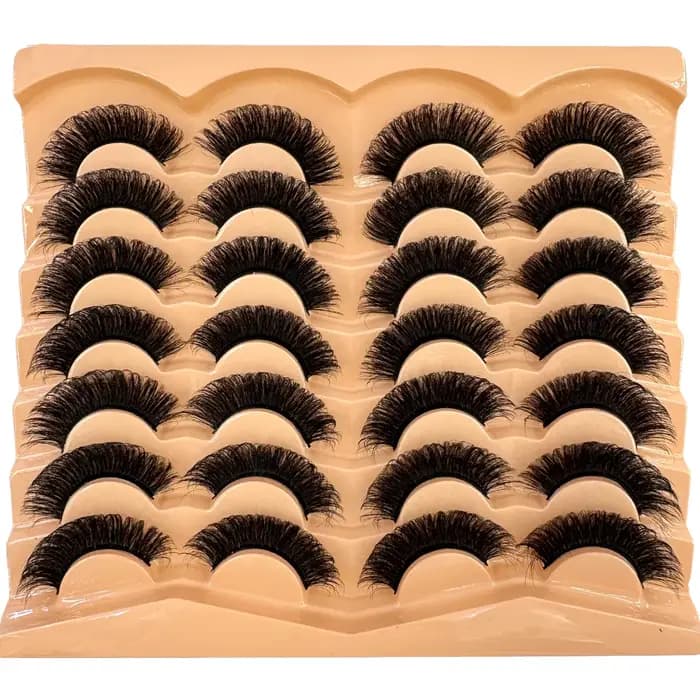 HBZGTLAD nouveau 14 paires Faux cils en vison moelleux Faux cils Volume épais dramatique oeil de cha