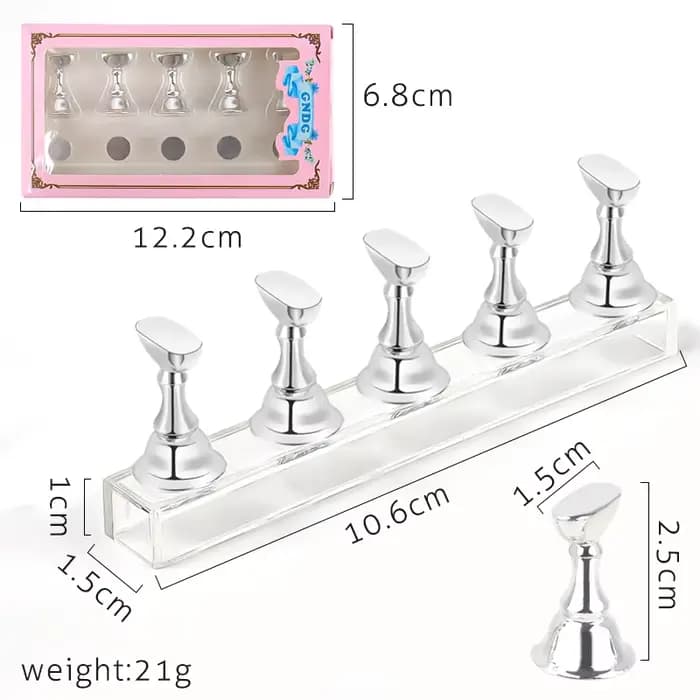 5 pièces support pour ongles faux ongles pointe support de pratique Base en cristal support magnétiq