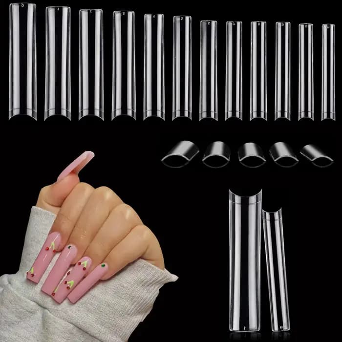 Embouts de cercueil longs et transparents, 120 pièces, pour Salons d'ongles en acrylique et Nail Art