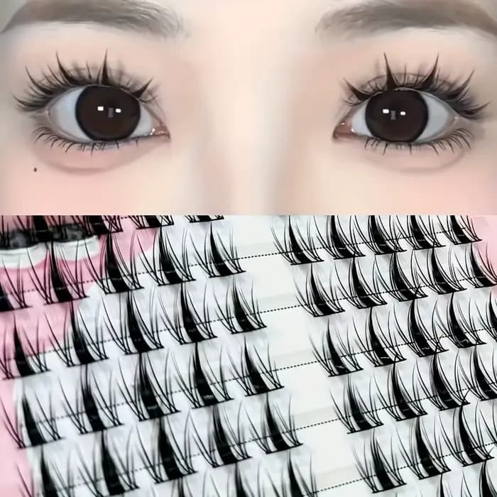 Kit de Faux Cils avec Adhésif et Scellant, Exquis, Noir, Anime, Naturel, ociamique, DIY, Longueur 10
