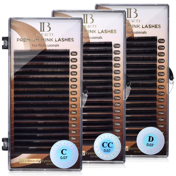 I Beauty Extension de cils Premium vrais cils de vison CC SS D Curl ibeauty Volume cils Origianl IB 