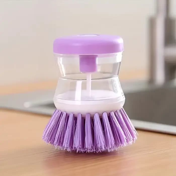 Brosse de nettoyage de cuisine avec poignée ergonomique, poils à récurer doux, adaptée à la vaissell