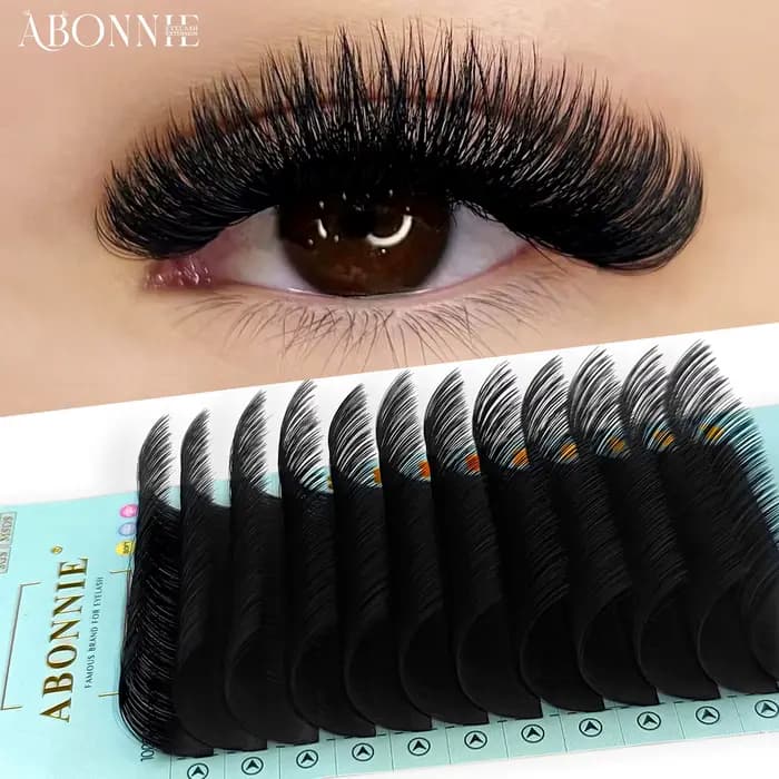 ABONNIE-Extensions de Cils Individuels en Cachemire, Faux-Cils Classiques en Vison Doux Noir, Platea