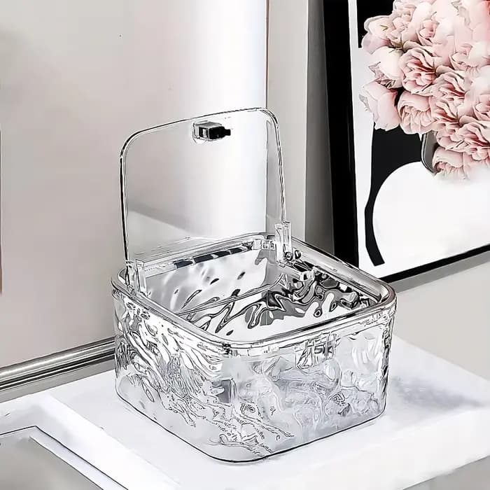 Boîte de rangement d'accessoires pour cheveux, organisateur d'attaches de cheveux en acrylique trans