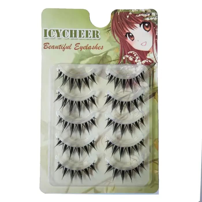 Faux cils naturels longs œil de chat, extension de cils manga faits à la main, bande croisée, maquil