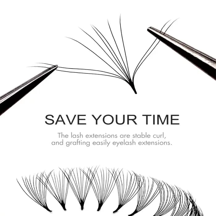 Extensions de cils pré-faits 2000 Fans 0.05 0.07 Mix C D Volume Russe Naturel Fait Main 8D 12D 14D U