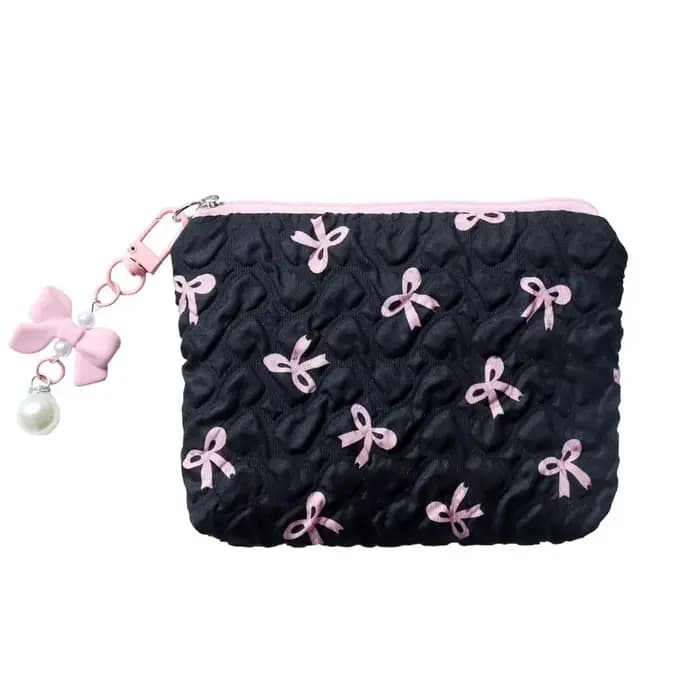 Trousse de maquillage en coton matelassé pour femme, trousse de maquillage de voyage pour fille, pet