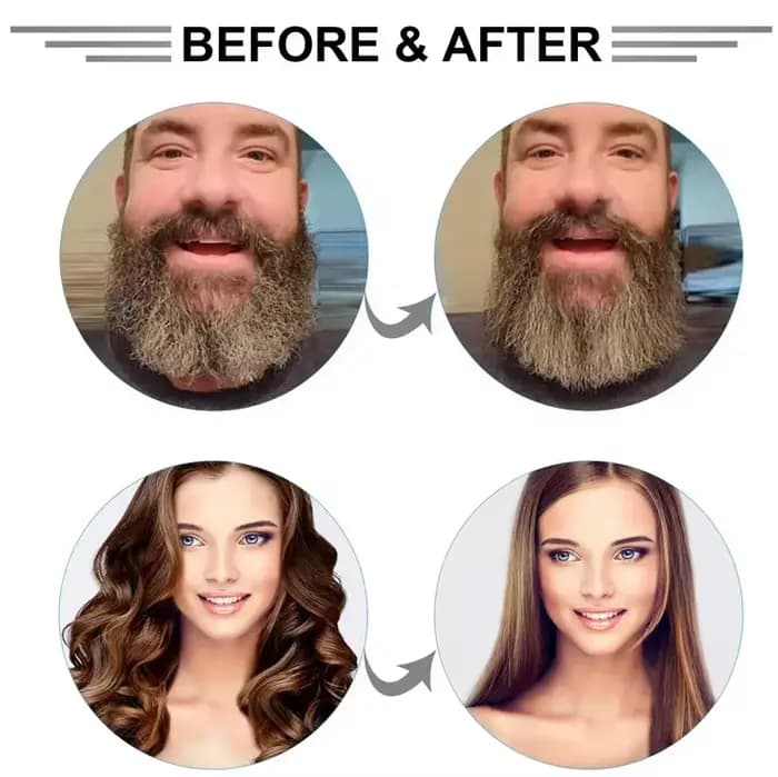 Peigne à barbe électrique, brosse à lisser, brosses à cheveux chaudes, anti-brûlure, brosse à lisser