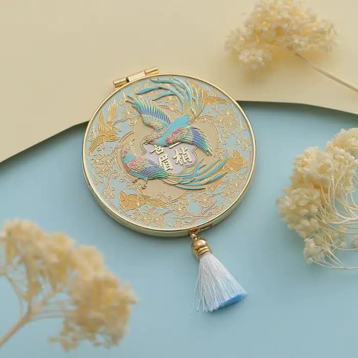 Miroir de maquillage pliable exquis, style chinois, miroir cosmétique portable, miroir à main en mét