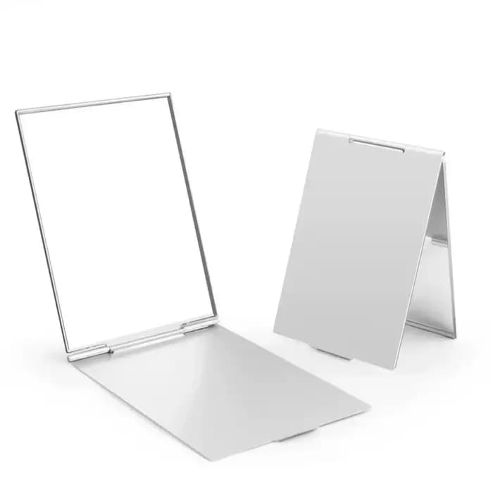 Mini miroir de poche pliable en aluminium, portable, maquillage, voyage, main, petit, vanité, pliabl