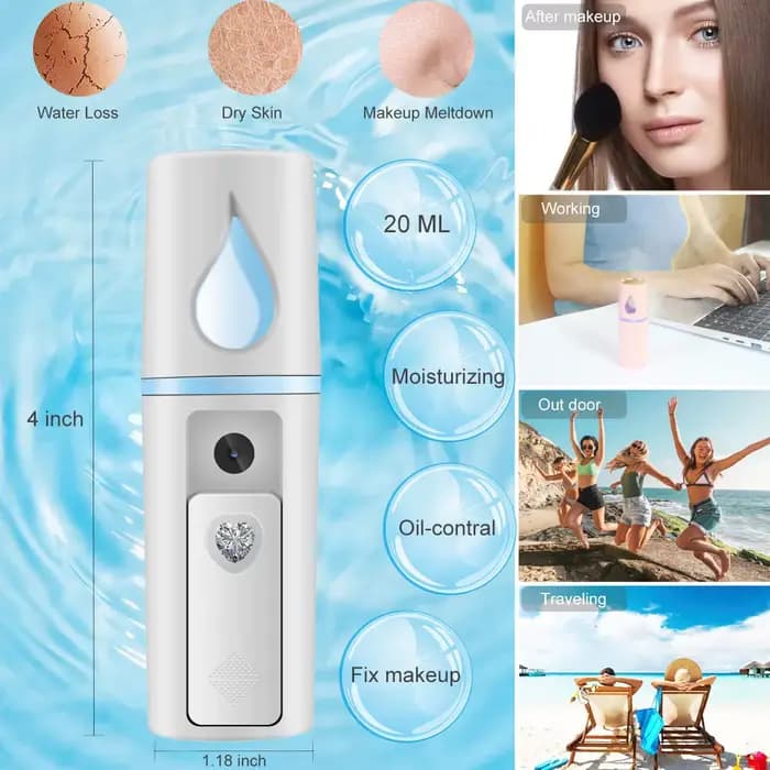 Pulvérisateur de brume à vapeur pour le visage, aste par USB, pour les extensions de cils, livres, p