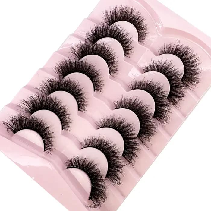 7 paires de cils en bande russe naturelle cils de vison moelleux 3D faux cils moelleux Volume cils f