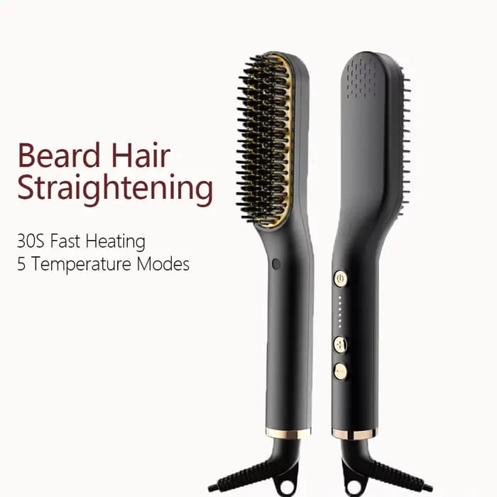 ANLAN-Brosse à Lisser la Barbe pour Homme, Peigne en Céramique Multifonctionnel, Styler Rapide