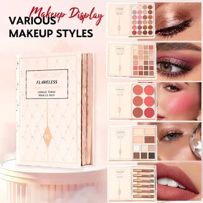 Le livre magique de maquillage contient un fard à paupières, un brillant à lèvres, un fard à joues e