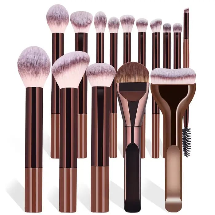 Ensemble de 15 pinceaux de maquillage, pinceaux cosmétiques professionnels pour fond de teint, poudr