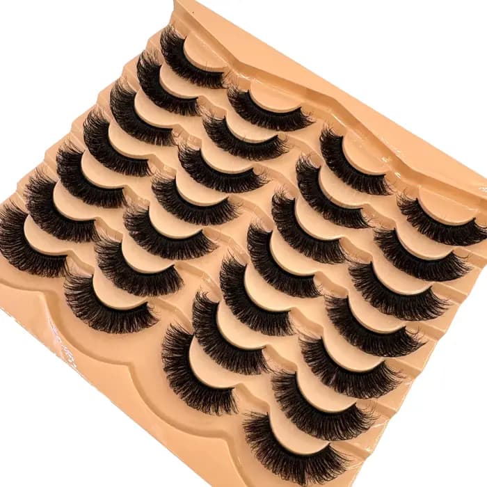 HBZGTLAD nouveau 14 paires Faux cils en vison moelleux Faux cils Volume épais dramatique oeil de cha