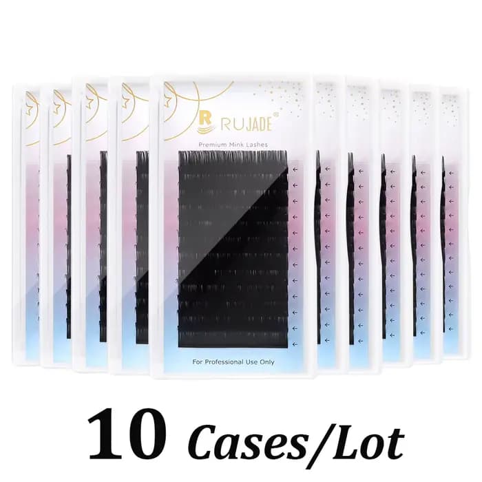 10 étuis Extension de cils individuels 6-20mm faux cils synthétiques en vison cils inférieurs Volume