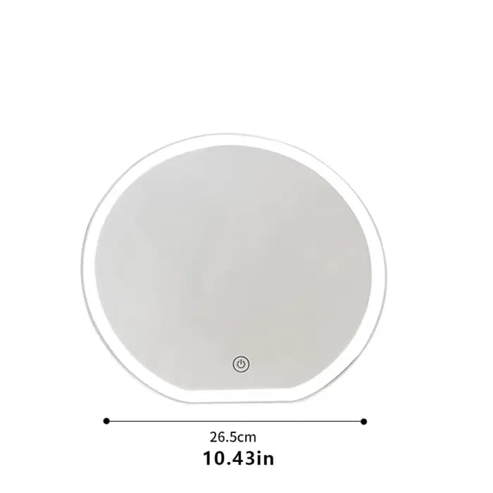 Miroir de maquillage rond à LED avec bouton tactile intelligent, luminosité réglable, miroir cosméti
