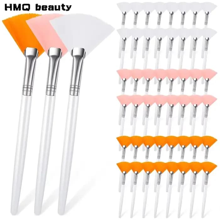 Brosses Faciales Pratiques en Forme d'Éventail, Applicateur de Masque Facial à Tête Plate, Doux et P