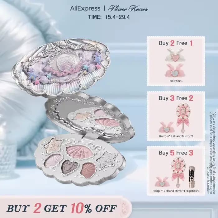 Flower Knows Shell's Jewel Collection Palette de maquillage 6 couleurs