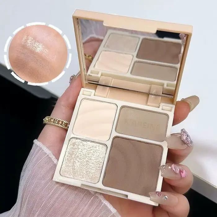 Palette de maquillage visage 4 couleurs avec miroir, illuminateur mat et poudre de contour pour un é