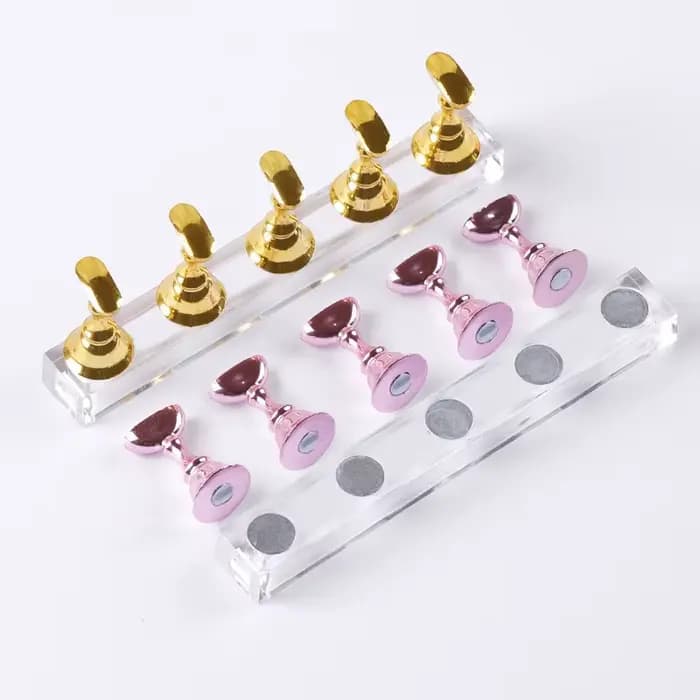 5/30 pièces/ensemble support magnétique pour ongles faux ongles pointe support de pratique support d