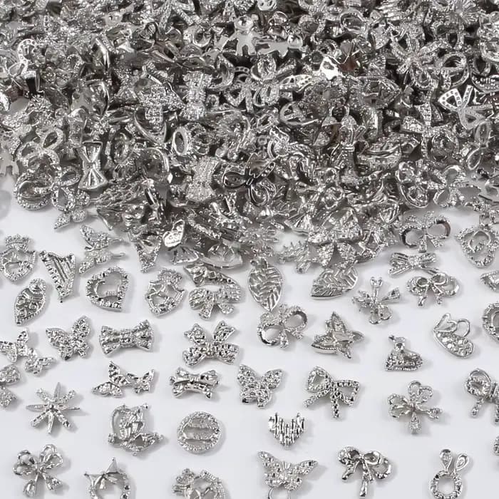Breloques pour ongles en alliage papillon 3D, 50/60 pièces/lot, bijoux Design avec nœud papillon, lu